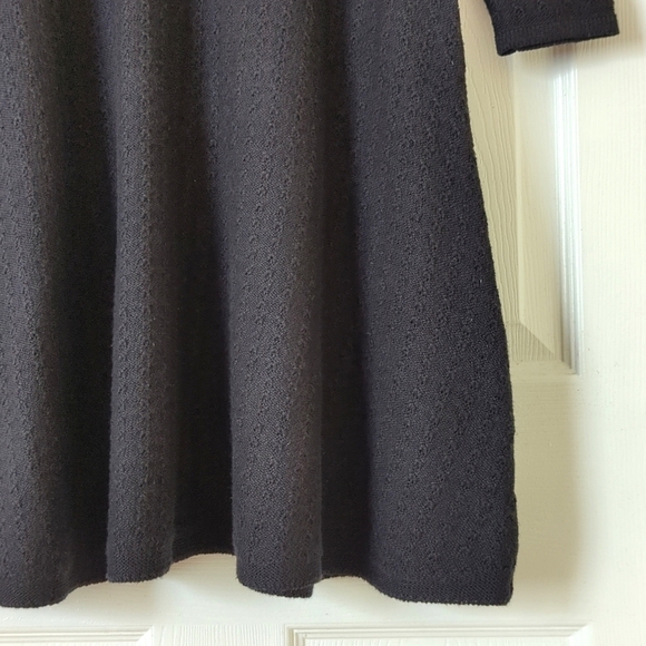 American Eagle Knit Quarter Sleeve Round Neck Flowy A-Line Mini Dress Black S - Picture 9 of 12